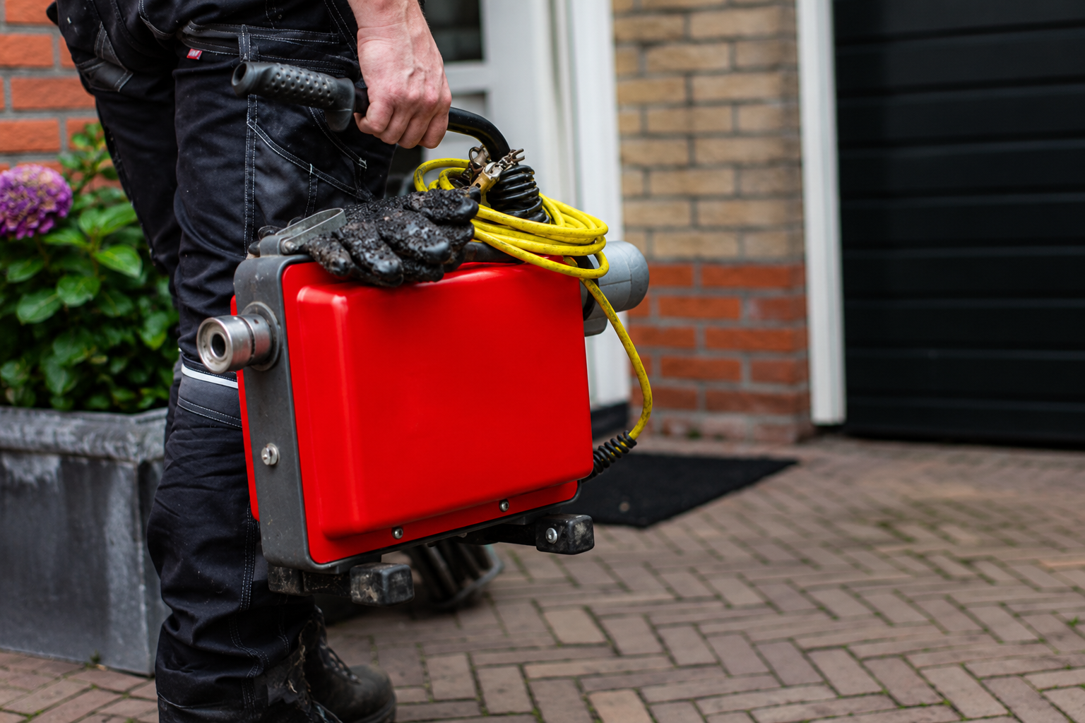 Allround Vakman's loodgieter bij voordeur woning voor rioolontstopping en ontstopping Amsterdam