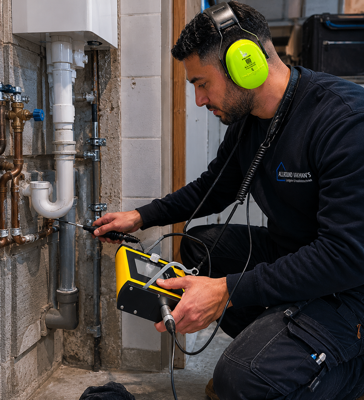 Allround Vakman's specialist voert lekdetectie uit aan waterleiding in Amsterdam