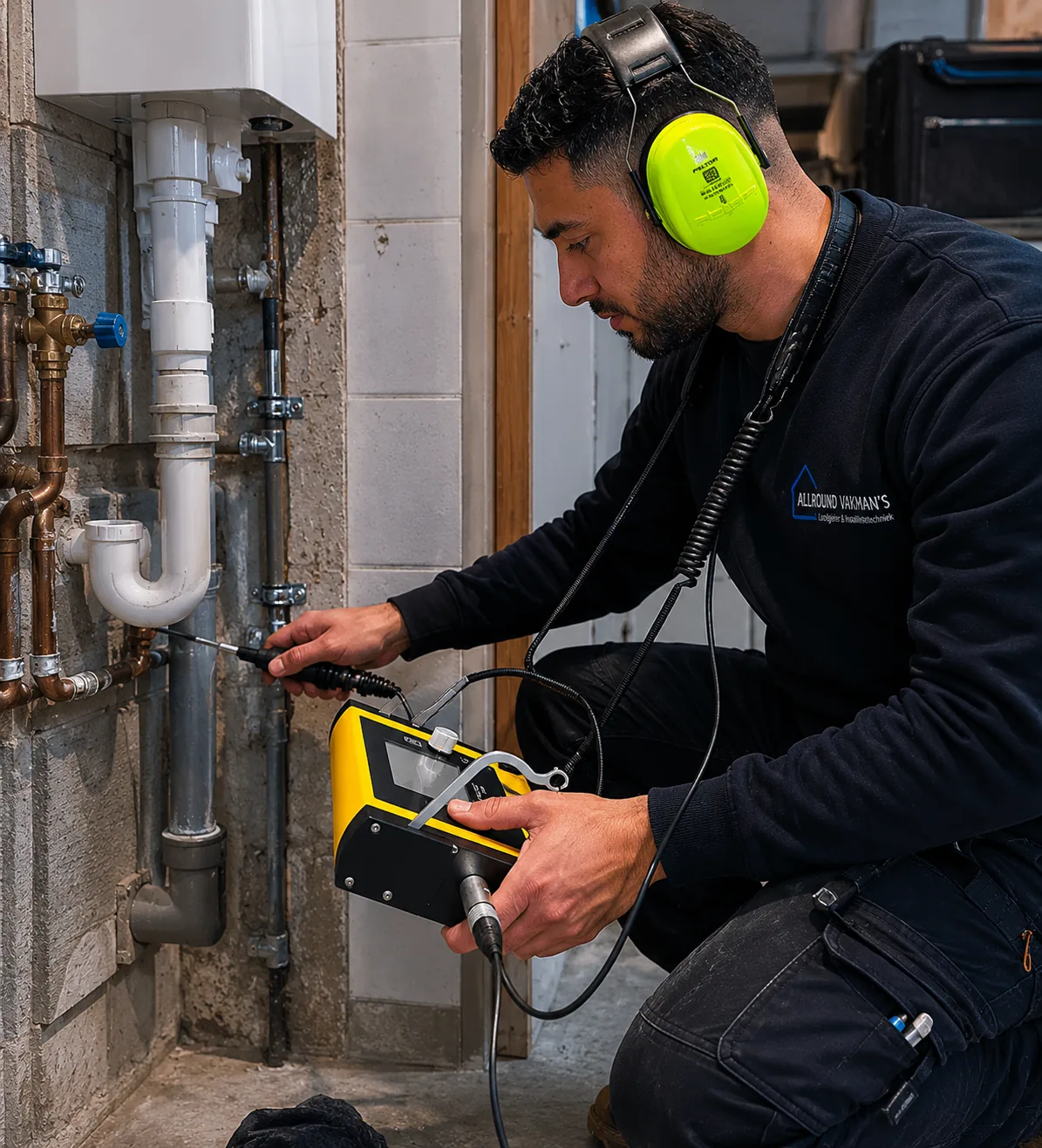 Lekdetectie bij een waterleiding in een woning